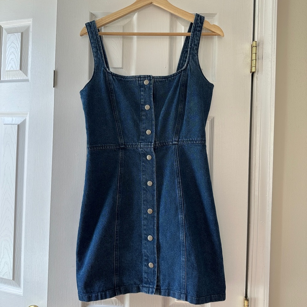 ASOS Denim Mini Dress with Snap Closures